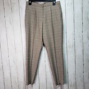 Pendleton Tan Plaid Virgin Wool Dress Pants Size 6